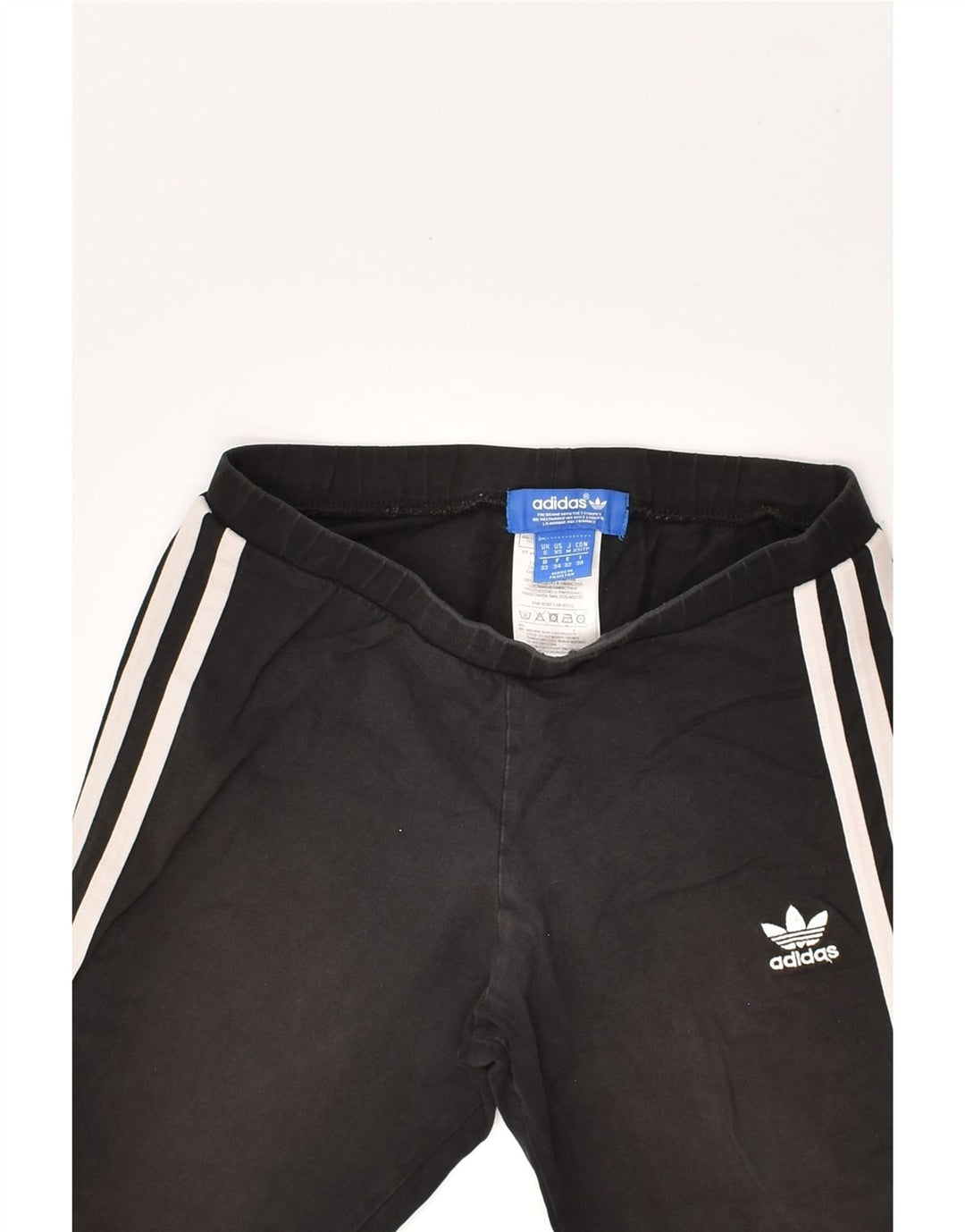 ADIDAS Womens Leggings UK 6 XS Black Cotton | Vintage Adidas | Thrift | Second-Hand Adidas | Used Clothing | Messina Hembry 