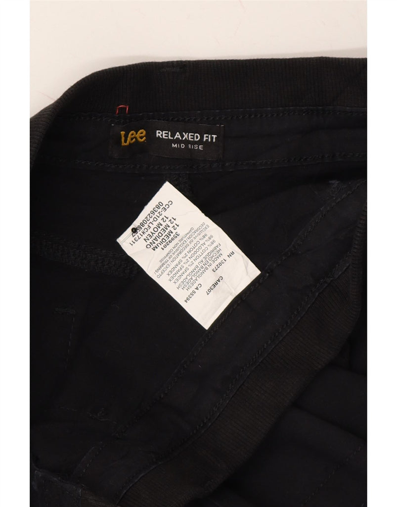 LEE Womens Relaxed Fit Mid Rise Cargo Shorts US 12 Large W32  Black Cotton Vintage Lee and Second-Hand Lee from Messina Hembry 