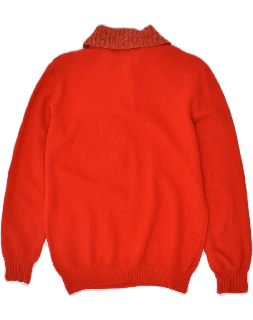 JC DE CASTELBAJAC Womens Polo Neck Jumper Sweater UK 12 Medium Orange Wool | Vintage JC De Castelbajac | Thrift | Second-Hand JC De Castelbajac | Used Clothing | Messina Hembry 