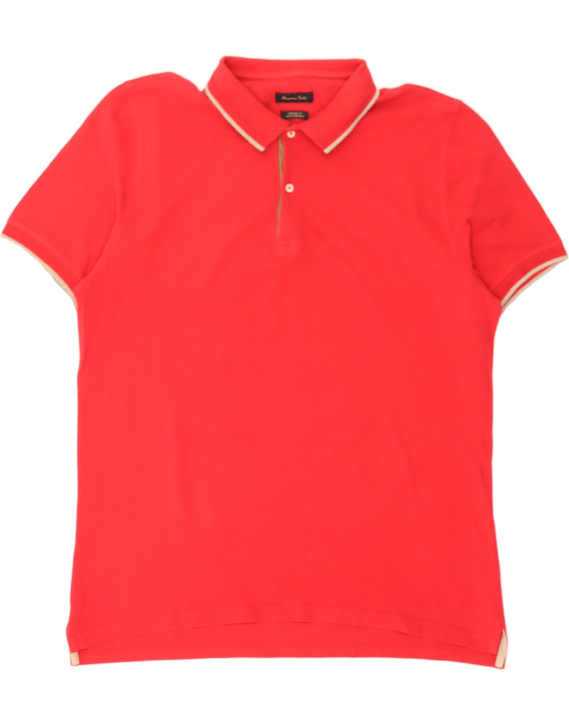 MASSIMO DUTTI Mens Casual Fit Polo Shirt 2XL Red Cotton Vintage Massimo Dutti and Second-Hand Massimo Dutti from Messina Hembry 