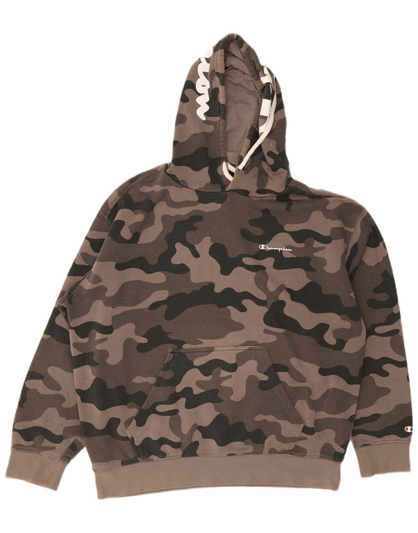 Champion Mens Graphic Loose Fit Hoodie Jumper Large Green Camouflage