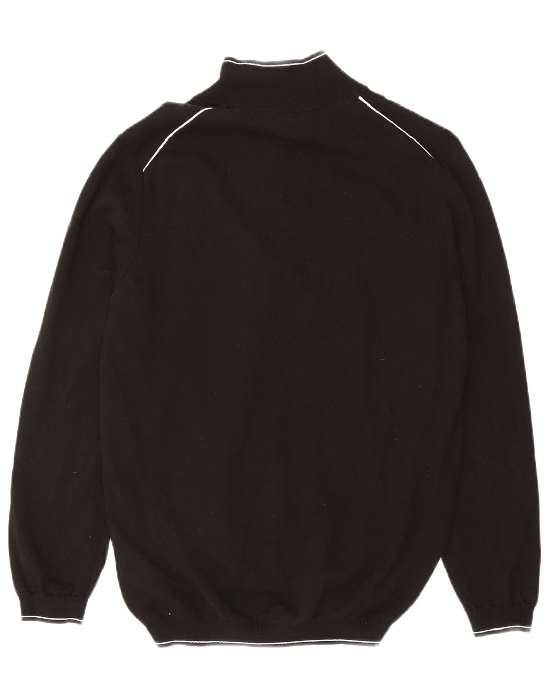 Hugo Boss Mens Zip Neck Jumper Sweater 2XL Black Cotton