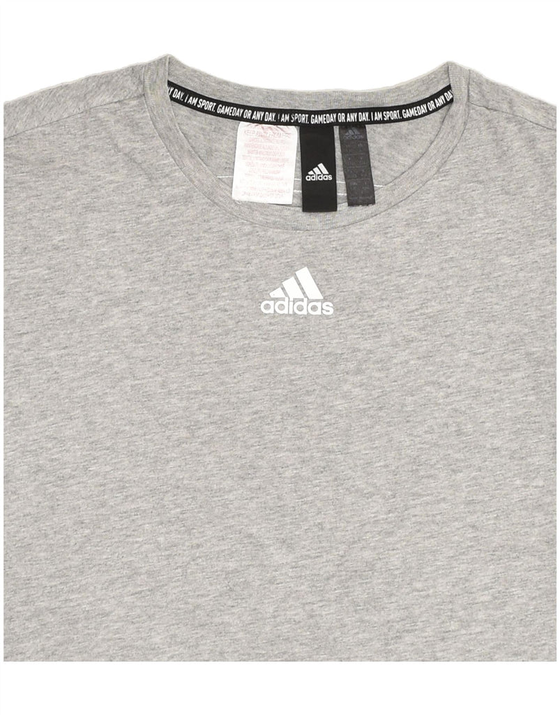 ADIDAS Boys T-Shirt Top 13-14 Years Grey Cotton | Vintage Adidas | Thrift | Second-Hand Adidas | Used Clothing | Messina Hembry 