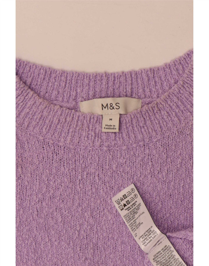 Marks & Spencer Womens Vest Tank Top UK 14 Medium Purple Cotton