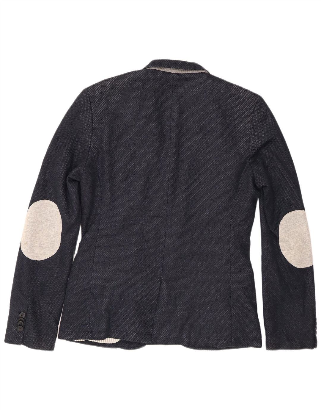 Zara Mens 2 Button Blazer Jacket UK 40 Large Navy Blue Polyester