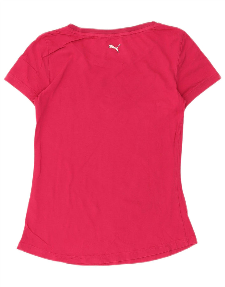PUMA Womens Graphic T-Shirt Top UK 6 XS Pink