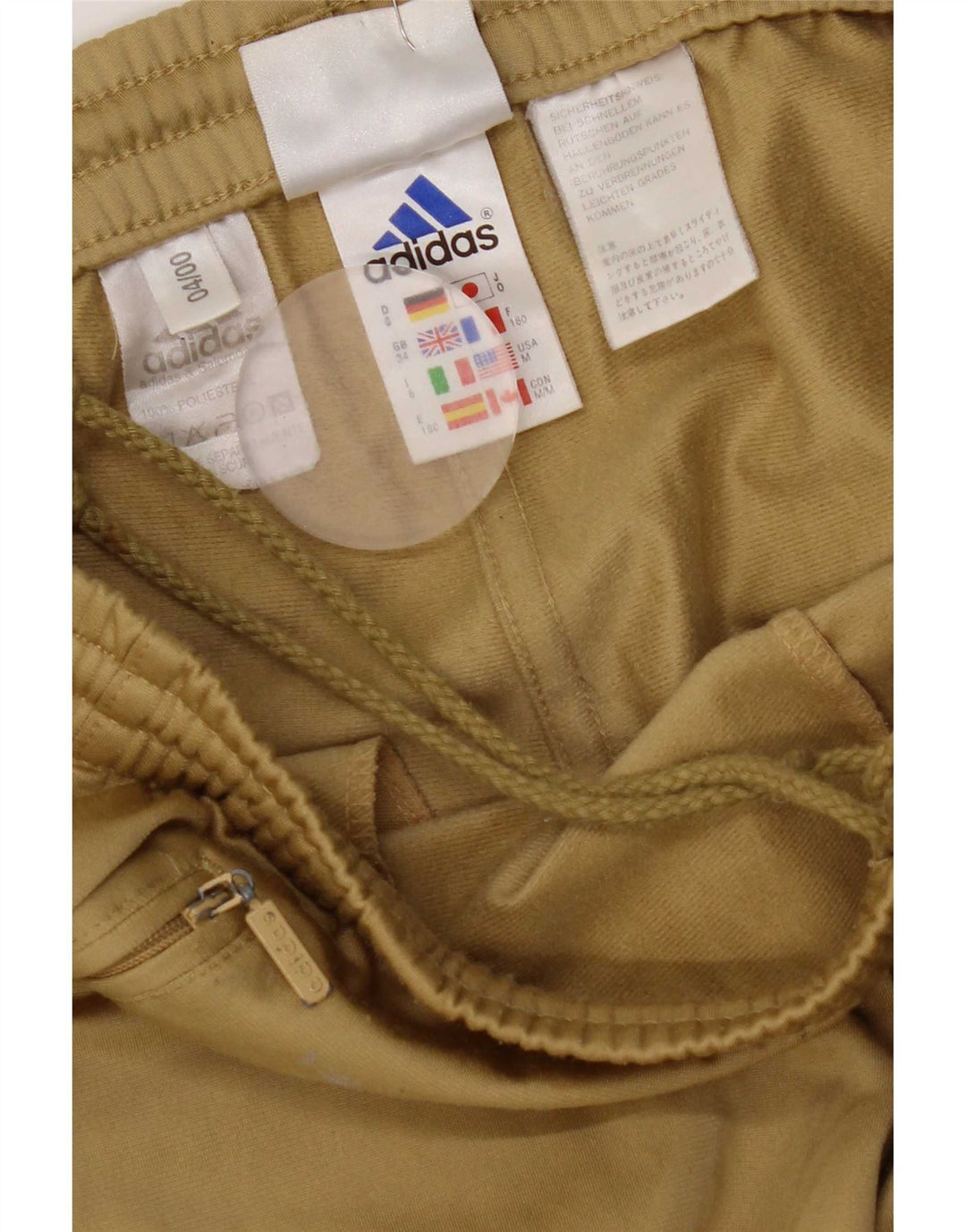 Adidas Mens Graphic Tracksuit Trousers Medium Khaki Polyester
