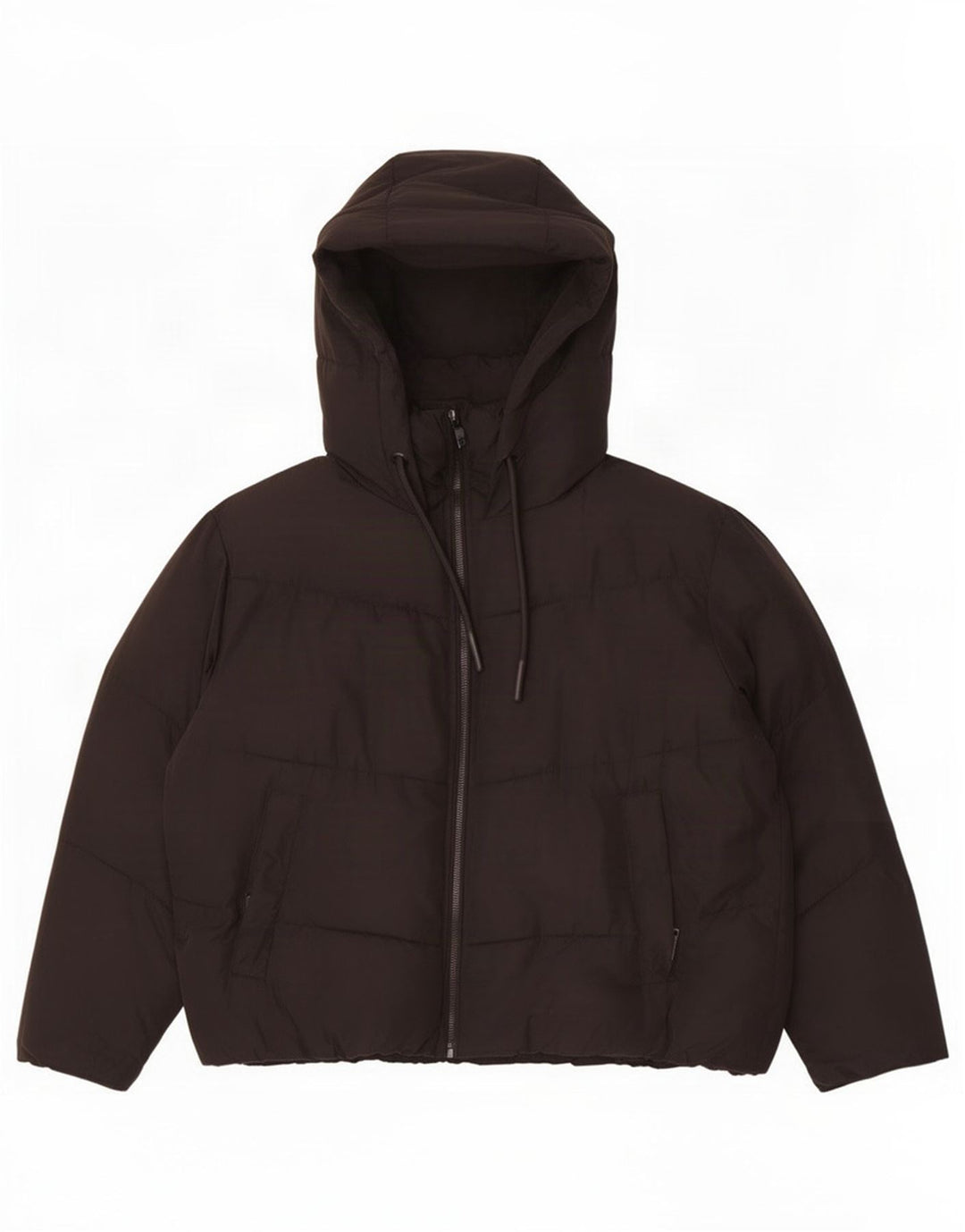 Zara Womens Hooded Oversized Padded Jacket UK 10 Small Black Polyester