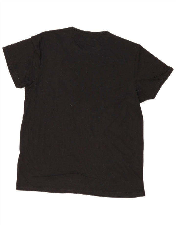 Ben Sherman Mens Graphic T-Shirt Top Medium Black Cotton