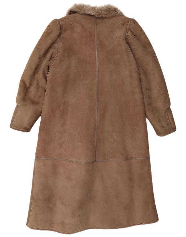 Vintage Womens Shearling Coat IT 42 Medium Brown
