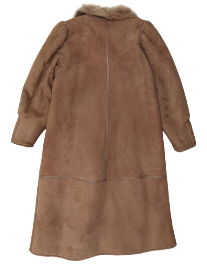 Vintage Womens Shearling Coat IT 42 Medium Brown