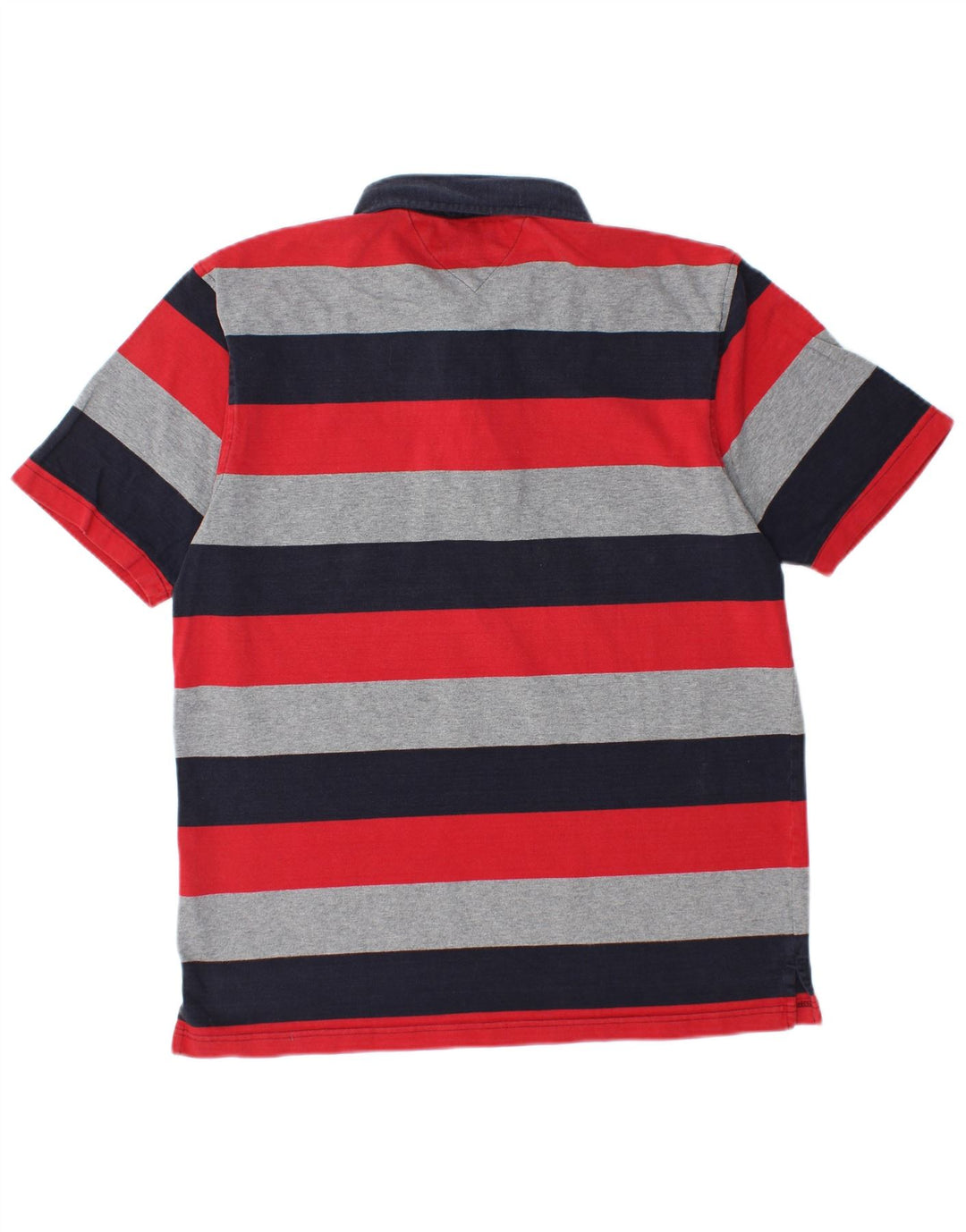 TOMMY HILFIGER Boys Polo Shirt 15-16 Years Large Multicoloured Striped