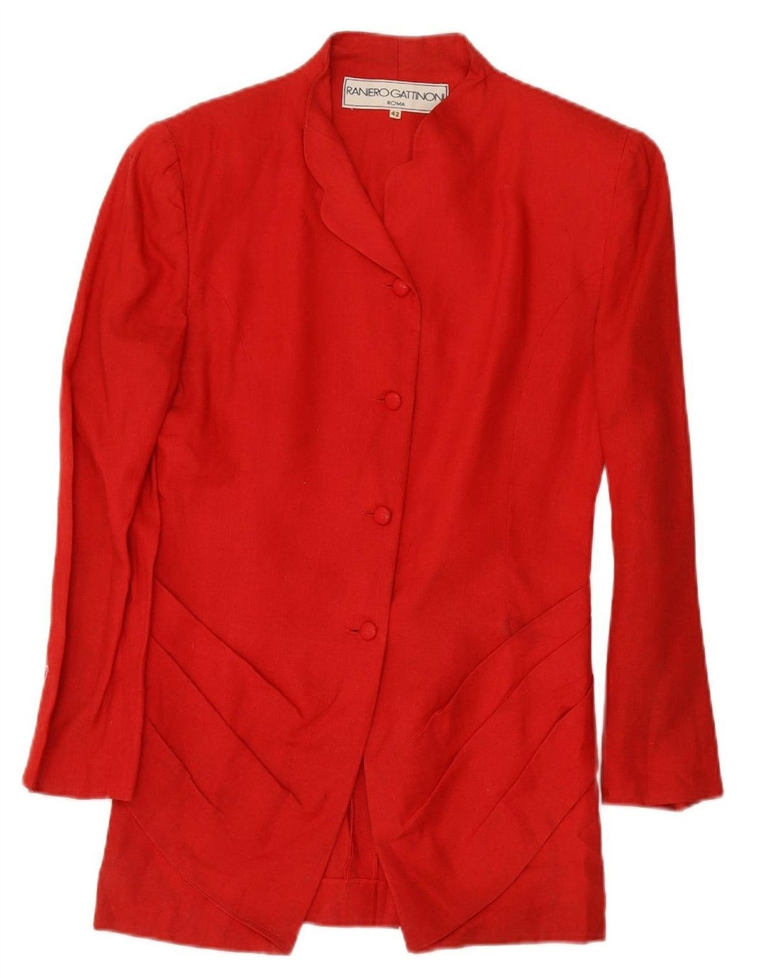RANIERO GATTINONI  Womens Long Sleeve Blazer Jacket IT 42 Medium Red
