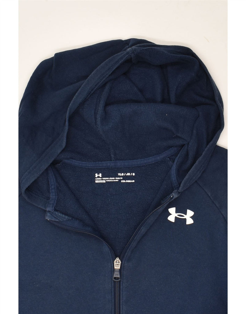 UNDER ARMOUR Boys Cold Gear Zip Hoodie Sweater 11-12 Years Large Navy Blue | Vintage Under Armour | Thrift | Second-Hand Under Armour | Used Clothing | Messina Hembry 