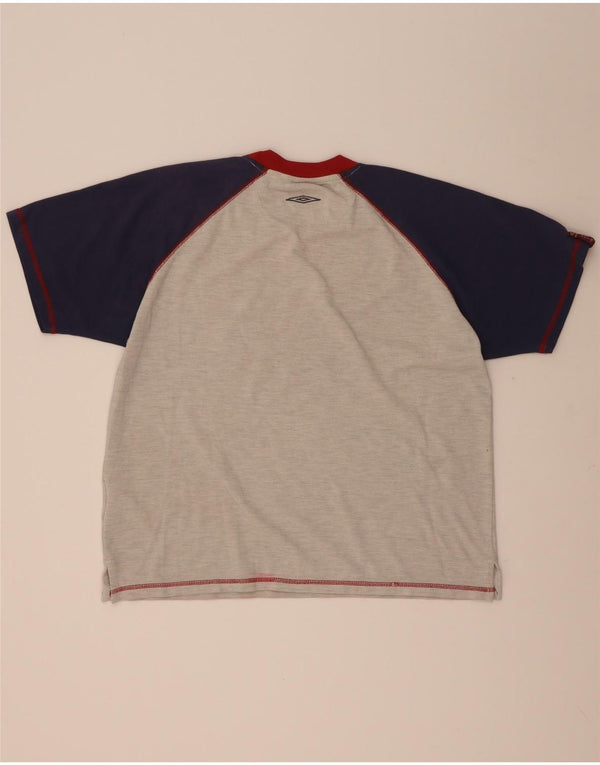Umbro Mens Graphic T-Shirt Top Large Grey Colourblock Polyester