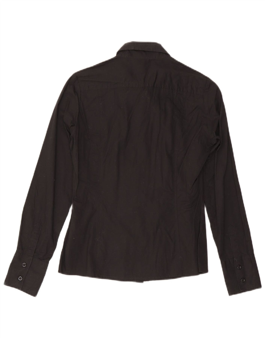 Benetton Womens Shirt UK 12 Medium Black Cotton