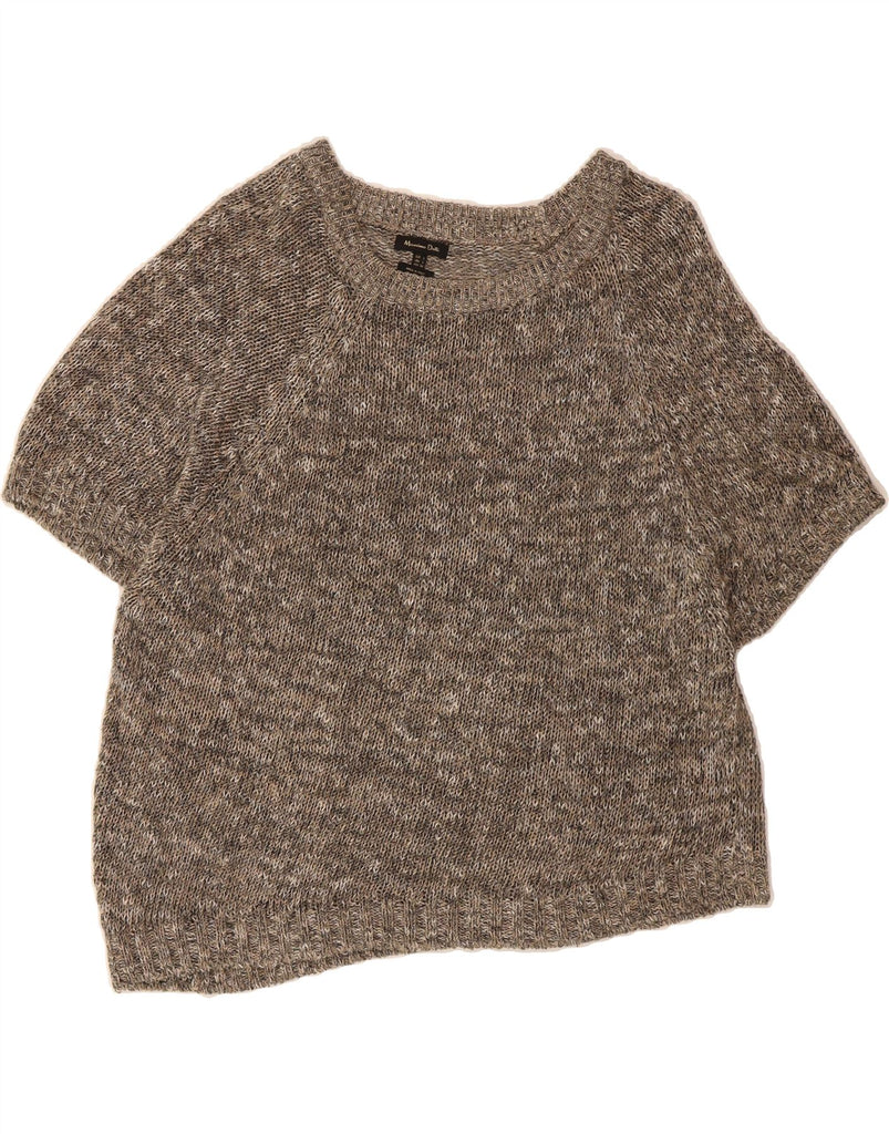 MASSIMO DUTTI Womens Boat Neck Jumper Sweater UK 16 Large Brown Flecked Vintage Massimo Dutti and Second-Hand Massimo Dutti from Messina Hembry 