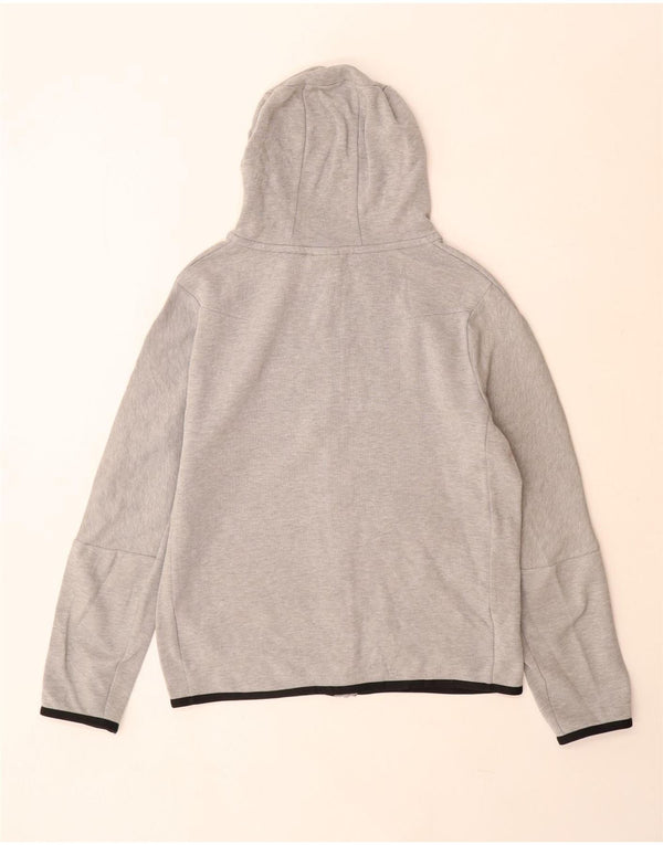 Nike Boys Zip Hoodie Sweater 13-14 Years XL Grey Flecked Cotton