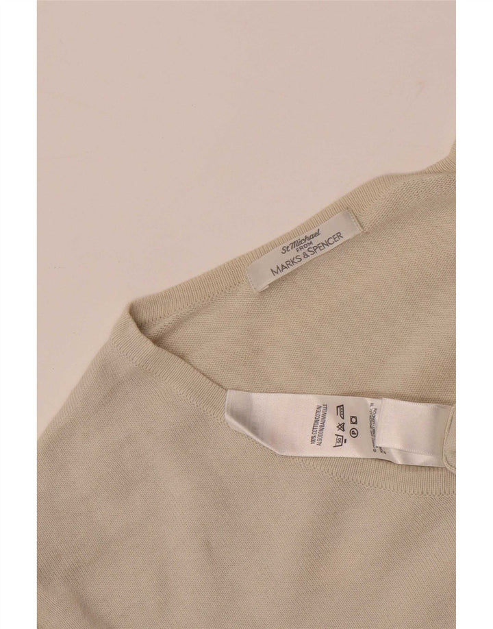 Marks & Spencer Mens Top Long Sleeve XL Beige Cotton