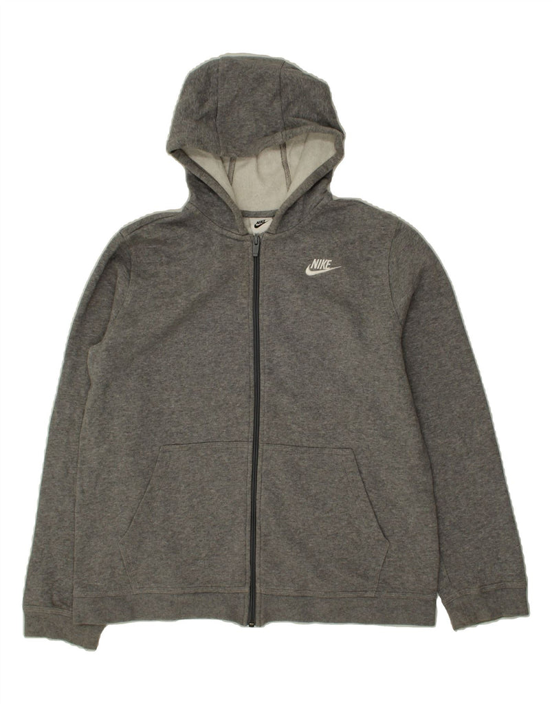 NIKE Boys Zip Hoodie Sweater 13-14 Years XL Grey Cotton Vintage Nike and Second-Hand Nike from Messina Hembry 