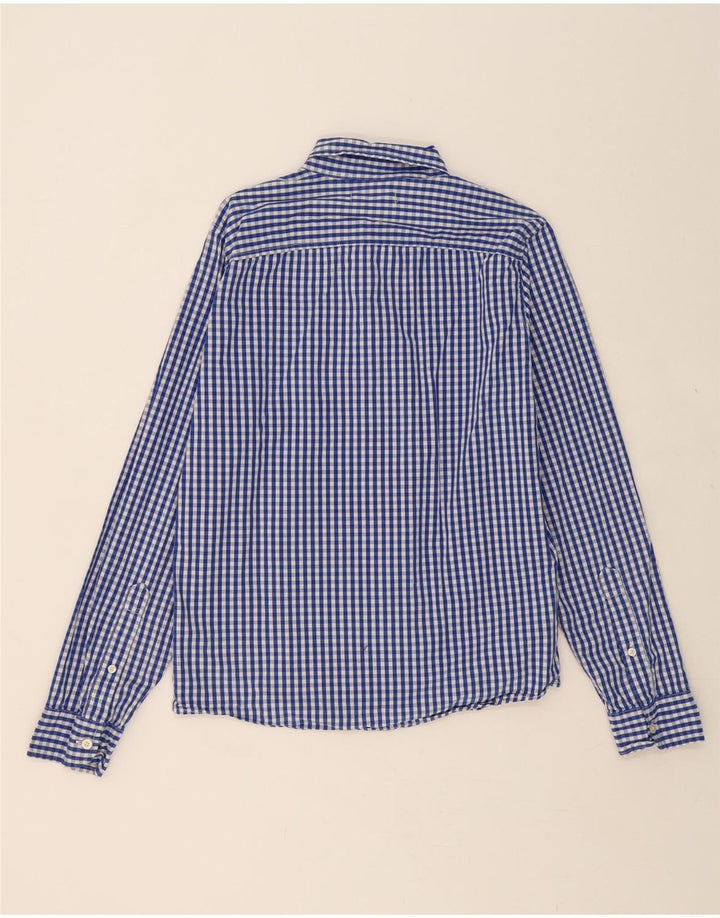 HOLLISTER Mens Shirt Medium Blue Gingham Cotton Vintage Hollister and Second-Hand Hollister from Messina Hembry 