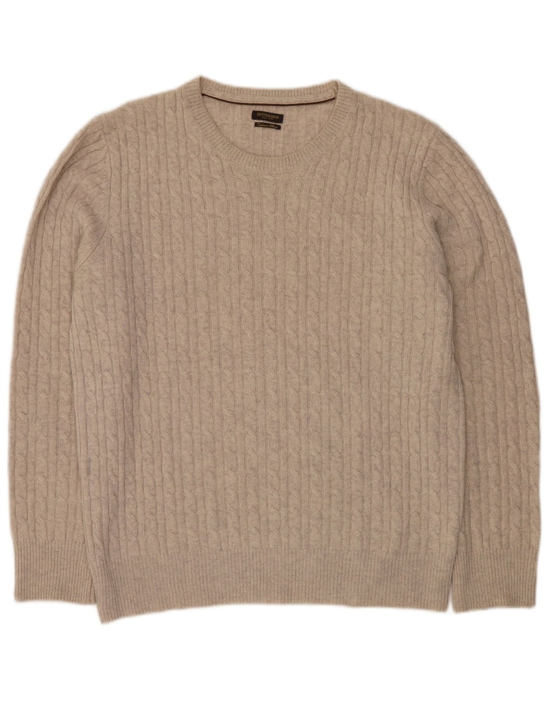 GUTTERIDGE Mens Crew Neck Jumper Sweater 2XL Beige
