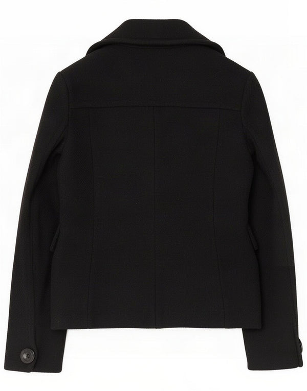 Ted Baker Womens Pea Coat Size 3 Medium Black Virgin Wool