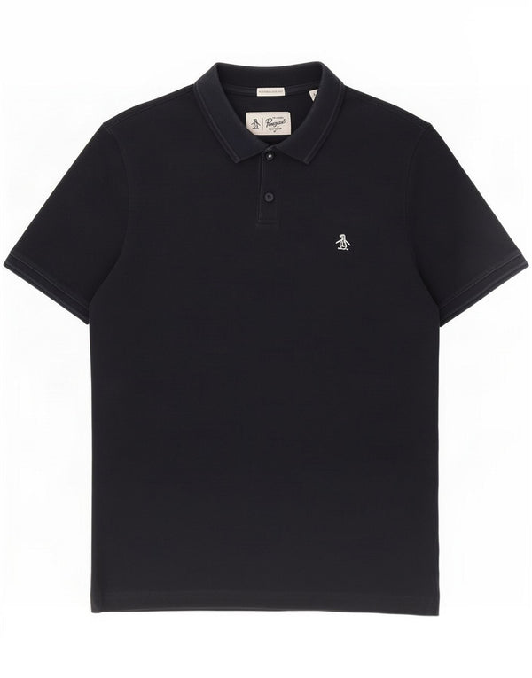 Penguin Mens Heritage Slim Fit Polo Shirt Small Navy Blue Cotton