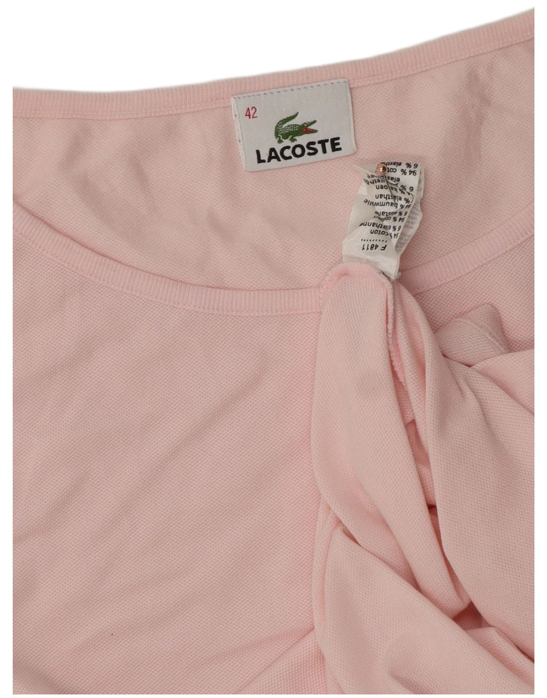LACOSTE Womens Vest Top Size 42 Large Pink Cotton