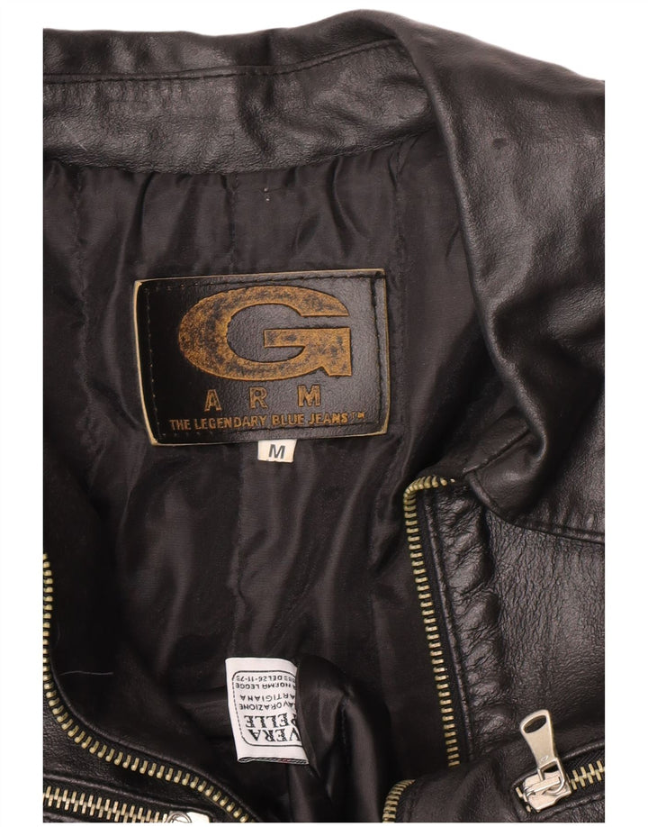 Vintage Mens Leather Jacket UK 38 Medium Black Leather