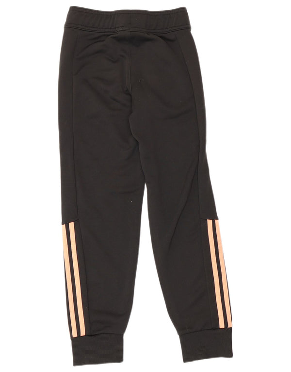 Adidas Girls Tracksuit Trousers Joggers 9-10 Years Black Polyester