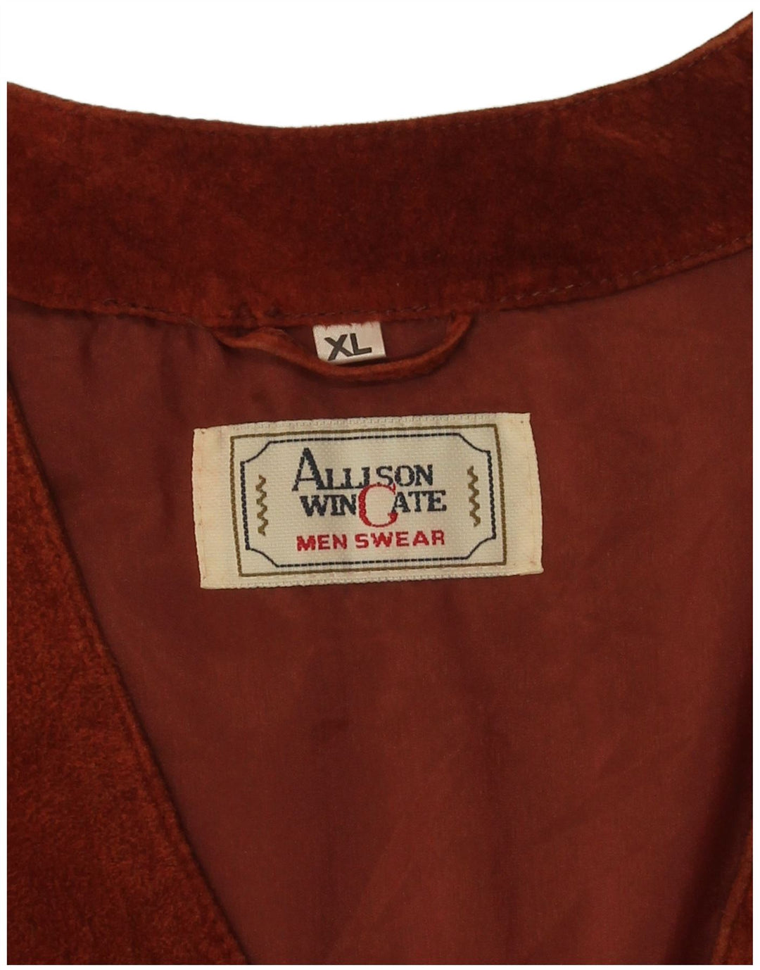 Allison Wingate Mens Suede Waistcoat XL Brown Leather