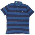 Gap Mens Polo Shirt 2XL Navy Blue Striped Cotton