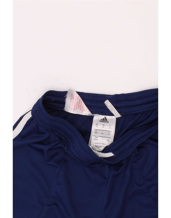 Adidas Boys Climalite Sport Shorts 9-10 Years Medium Blue Colourblock