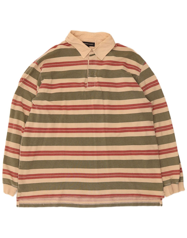 Marlboro Classics Mens Long Sleeve Polo Shirt 3XL Multicoloured Striped