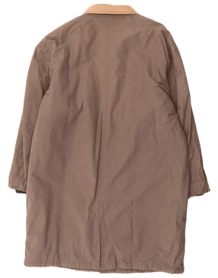 Vintage Mens Padded Coat UK 42 XL Grey Cotton