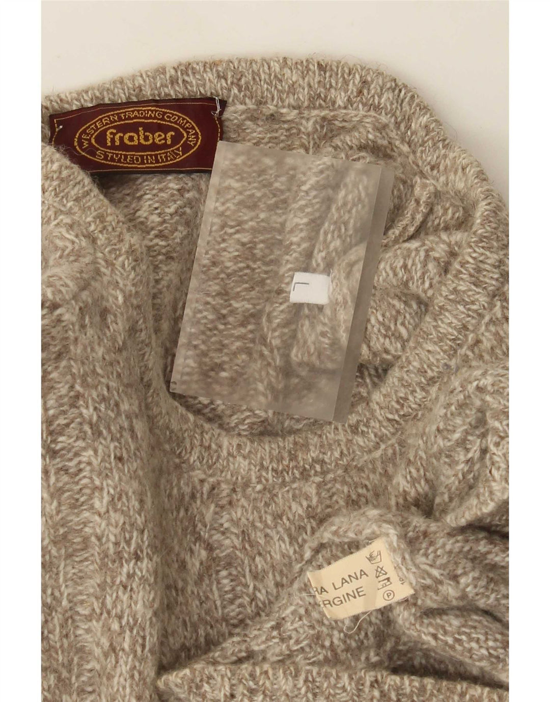 Vintage Mens Crew Neck Jumper Sweater Large Brown Flecked Wool