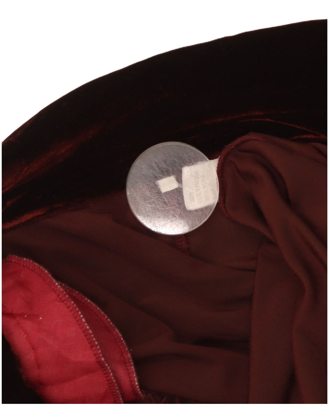 VINTAGE Womens 3 Button Velour Blazer Jacket UK 10 Small Burgundy