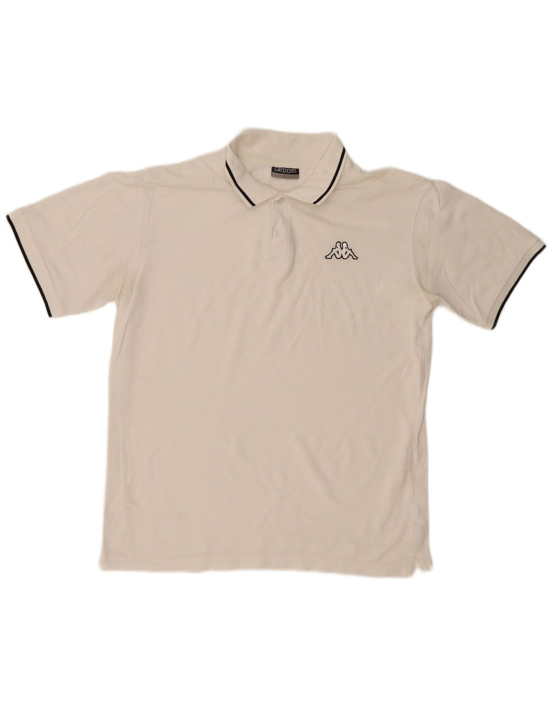 KAPPA Mens Polo Shirt Large White Cotton