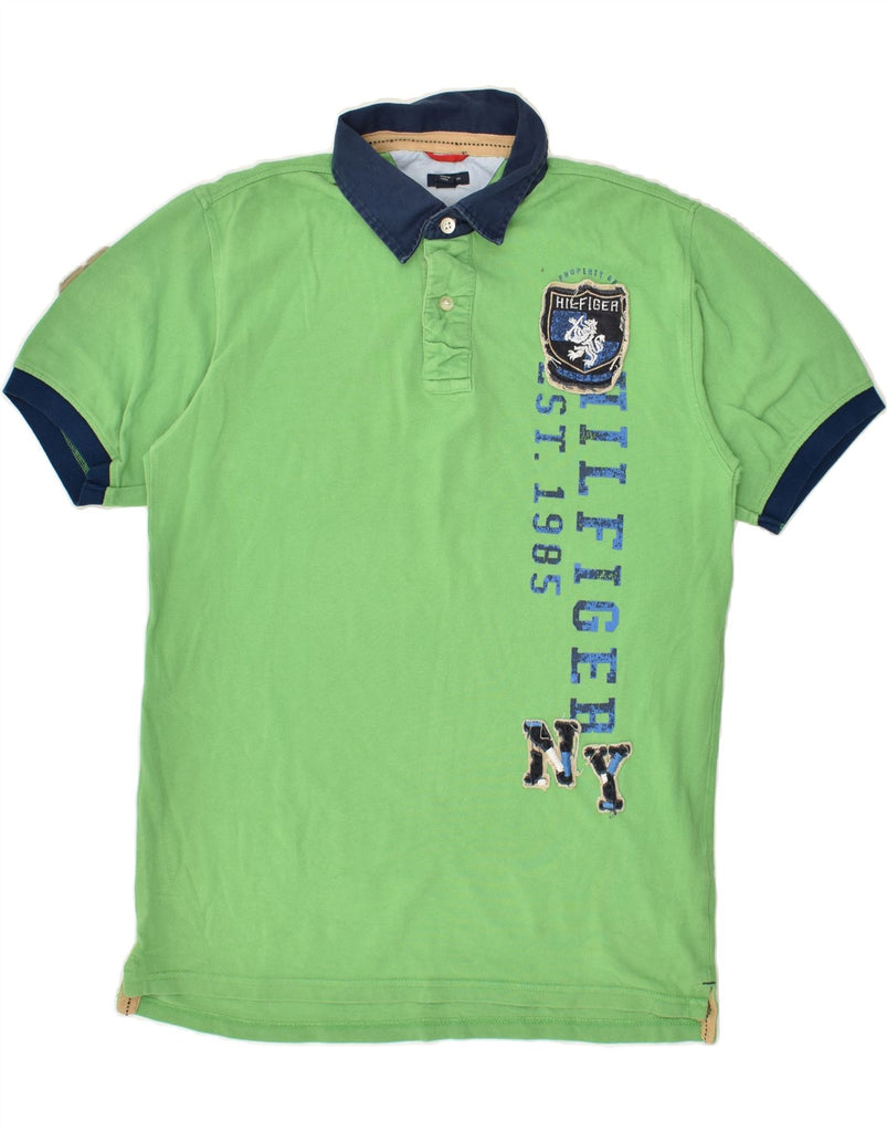 TOMMY HILFIGER Boys Polo Shirt 15-16 Years XL Green Cotton | Vintage Tommy Hilfiger | Thrift | Second-Hand Tommy Hilfiger | Used Clothing | Messina Hembry 