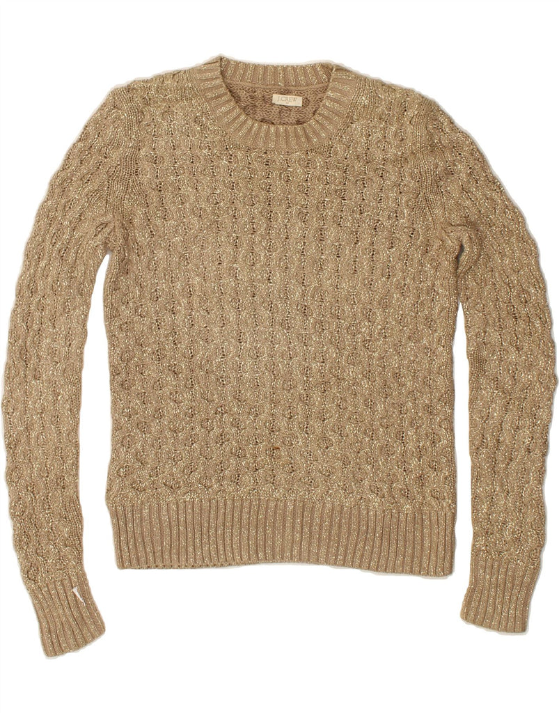 J. CREW Womens Crew Neck Jumper Sweater UK 12 Medium Beige Cotton Vintage J. Crew and Second-Hand J. Crew from Messina Hembry 