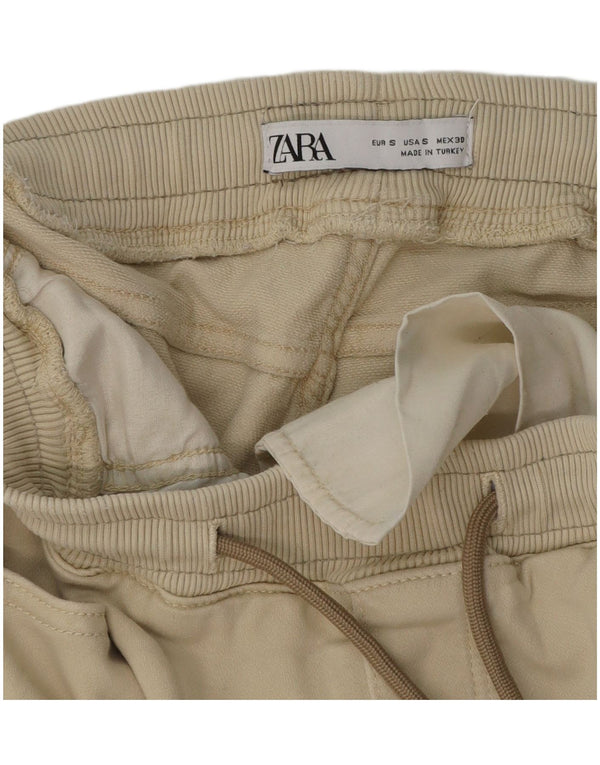 Zara Mens Cargo Shorts Small W30  Beige Cotton