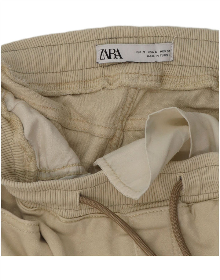 Zara Mens Cargo Shorts Small W30  Beige Cotton