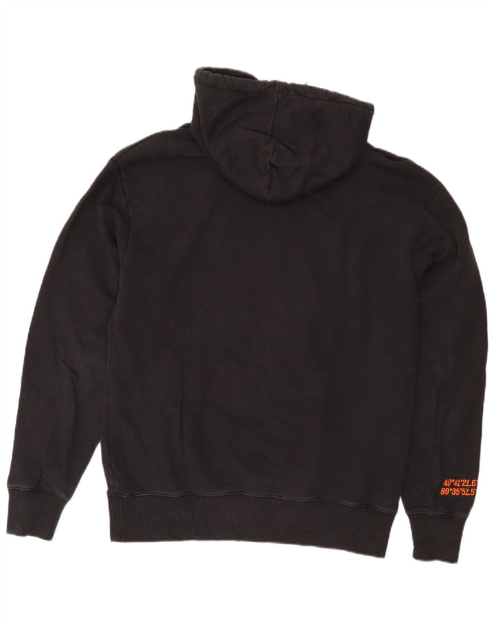 Caterpillar Mens Hoodie Jumper Medium Black Cotton