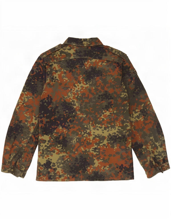 Vintage Mens Military Shirt Medium Khaki Camouflage Cotton