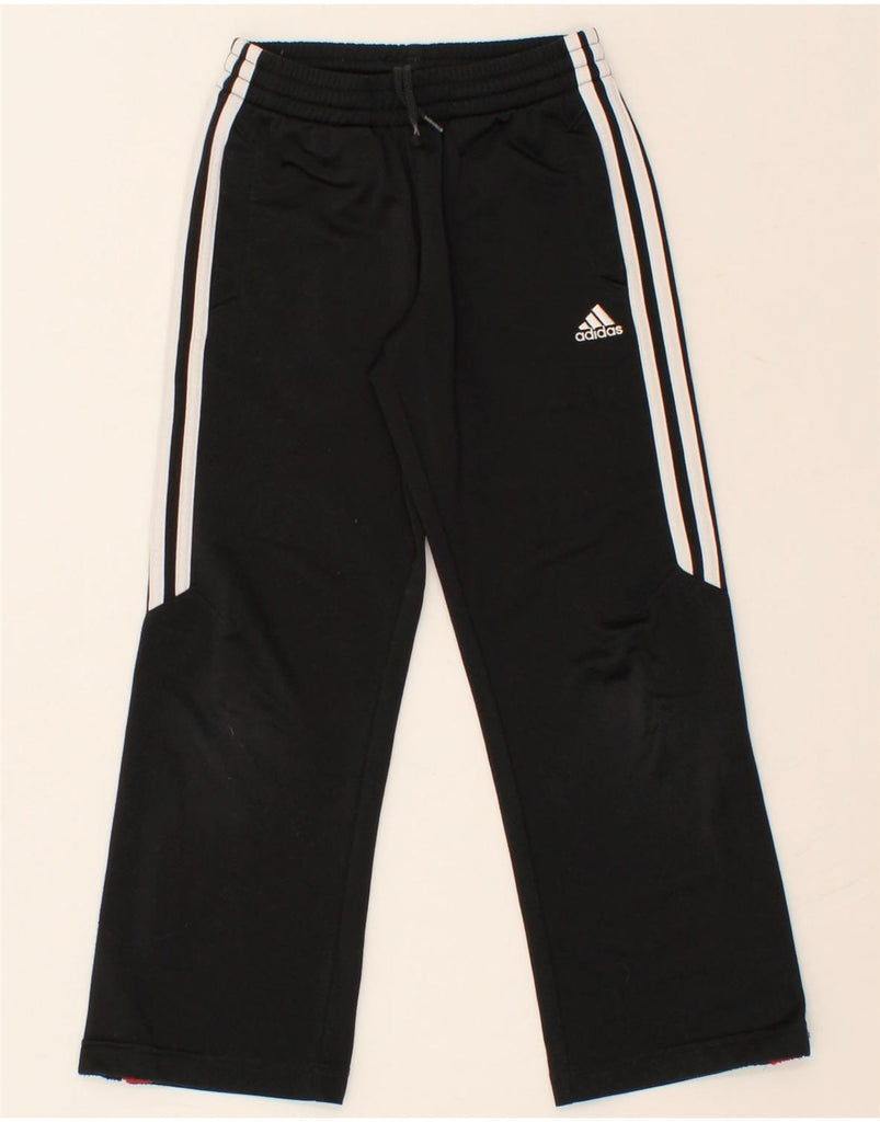 ADIDAS Girls Tracksuit Trousers 7-8 Years Black Polyester | Vintage Adidas | Thrift | Second-Hand Adidas | Used Clothing | Messina Hembry 