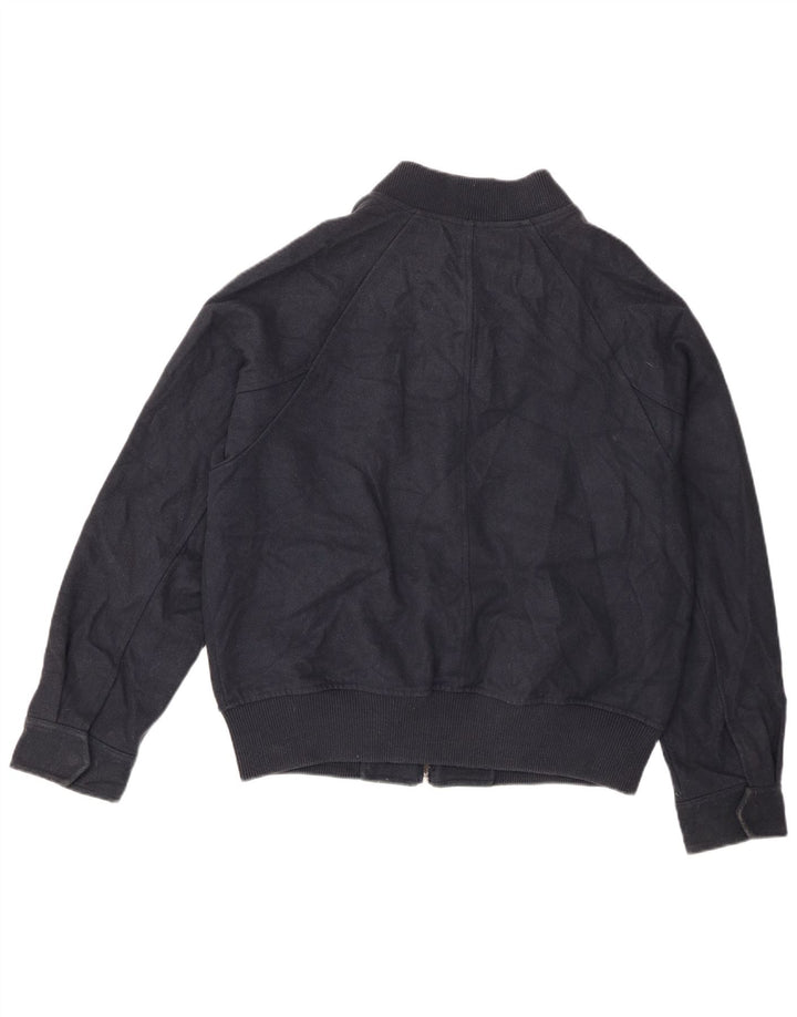 Zara Mens Loose Fit Bomber Jacket UK 36 Small Navy Blue Wool