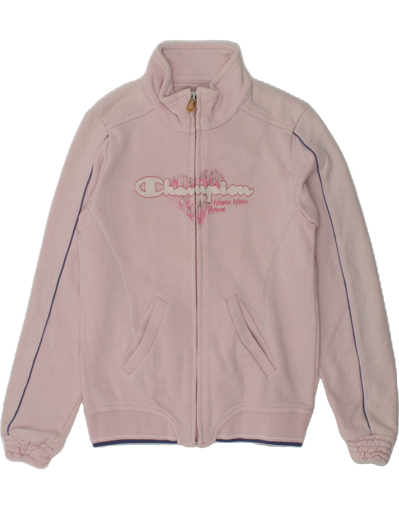 CHAMPION Girls Graphic Tracksuit Top Jacket 5-6 Years XS Pink Cotton | Vintage Champion | Thrift | Second-Hand Champion | Used Clothing | Messina Hembry 