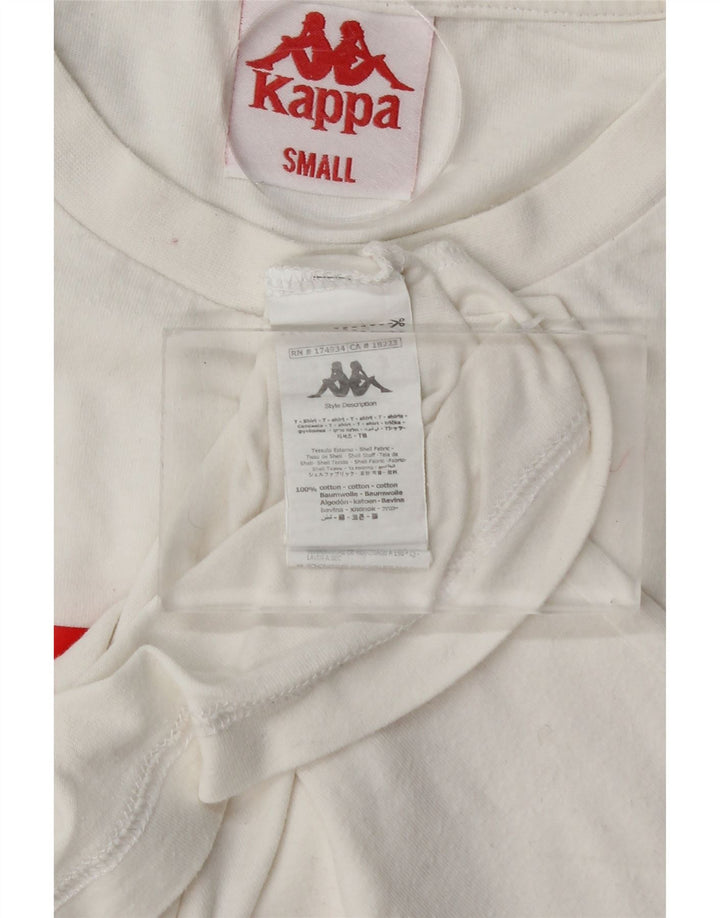 KAPPA Mens Graphic T-Shirt Top Small White Cotton