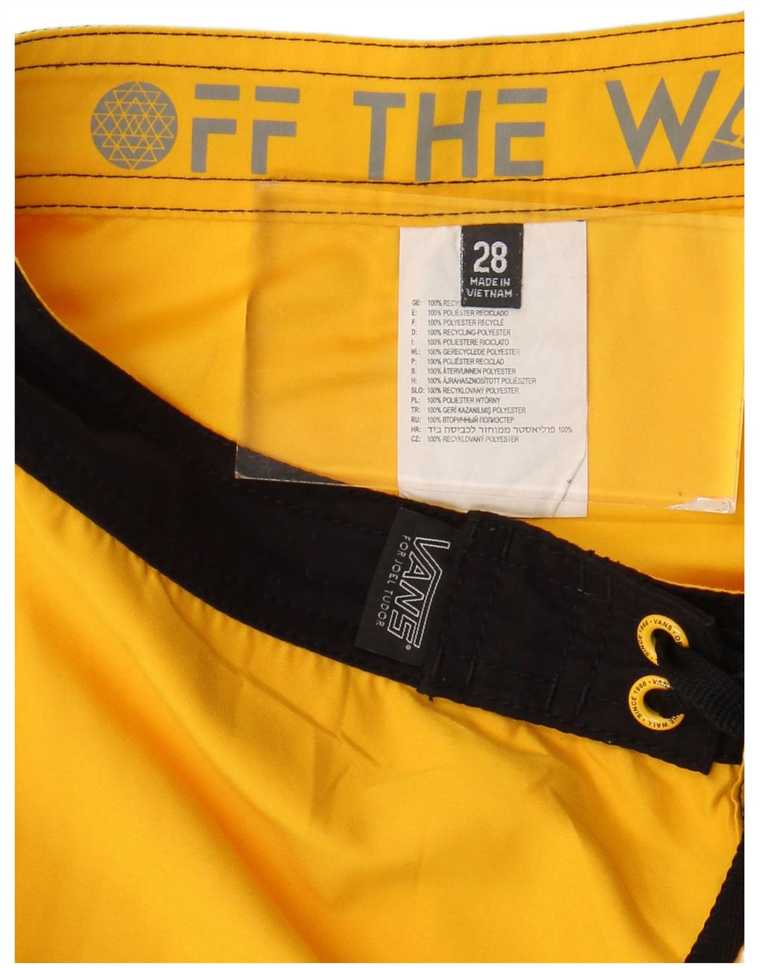 Vans Mens Swimming Shorts Small  Yellow Colourblock Polyester